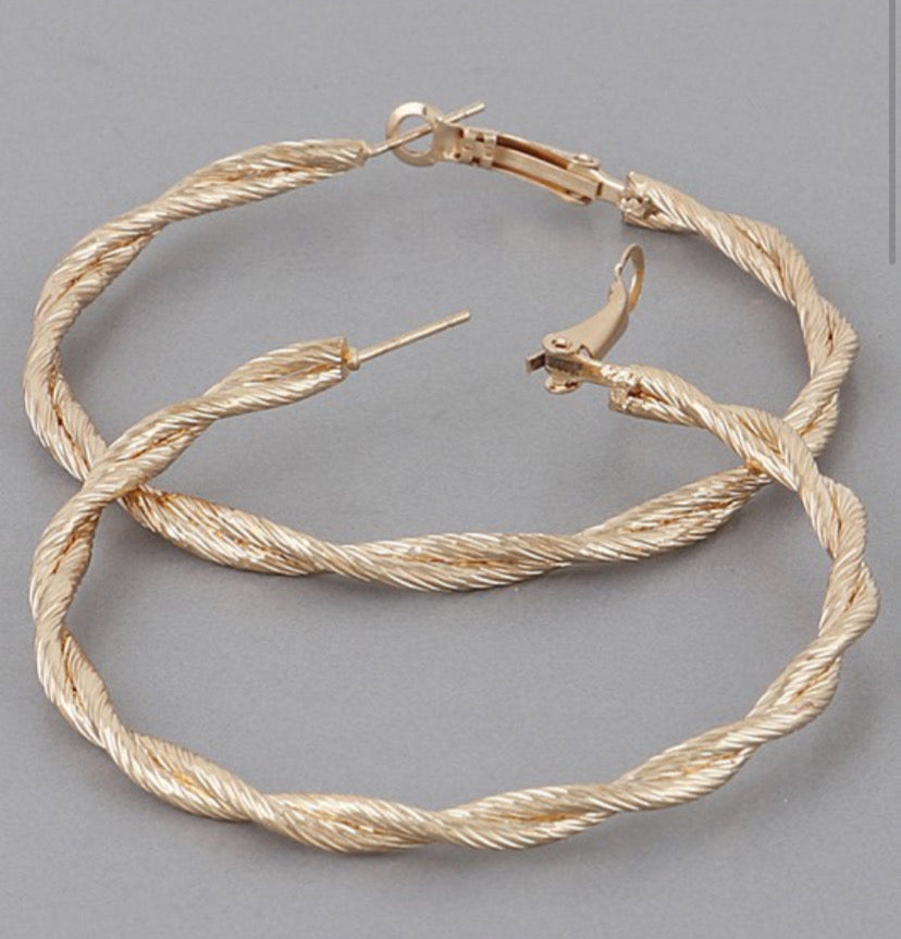 Gold Twist Earrings